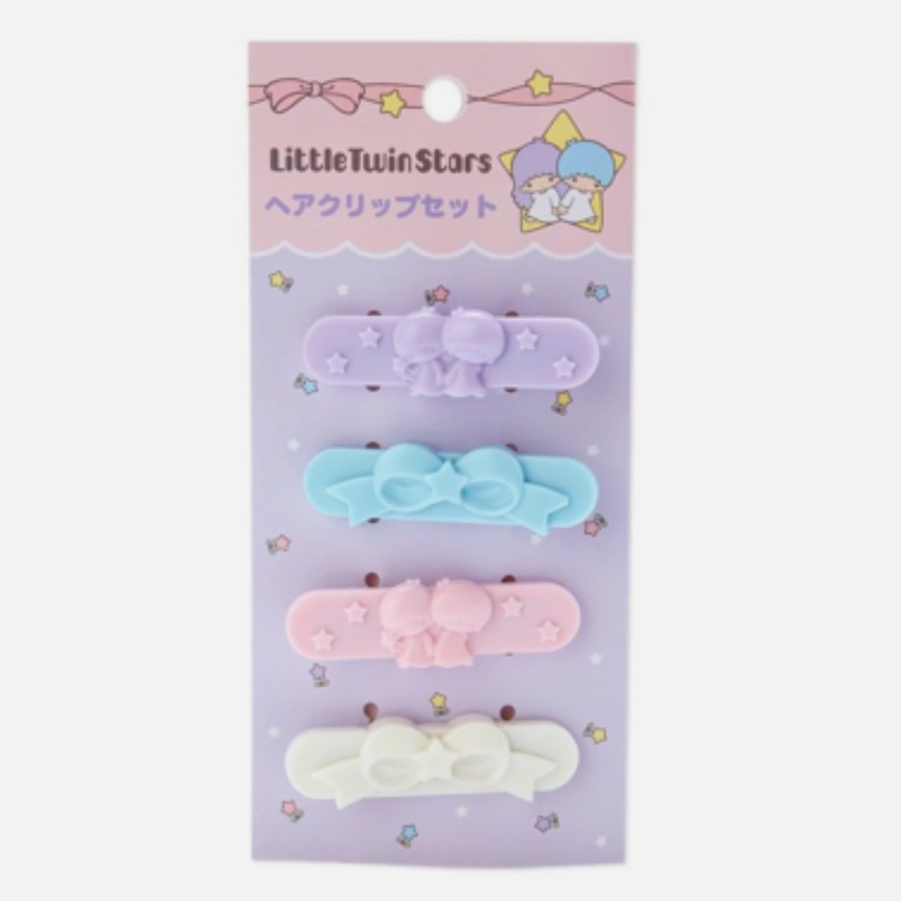 ✅Little Twin Stars Mini Hair Clip Set Sanrio Japanese Bow Hair Barrette